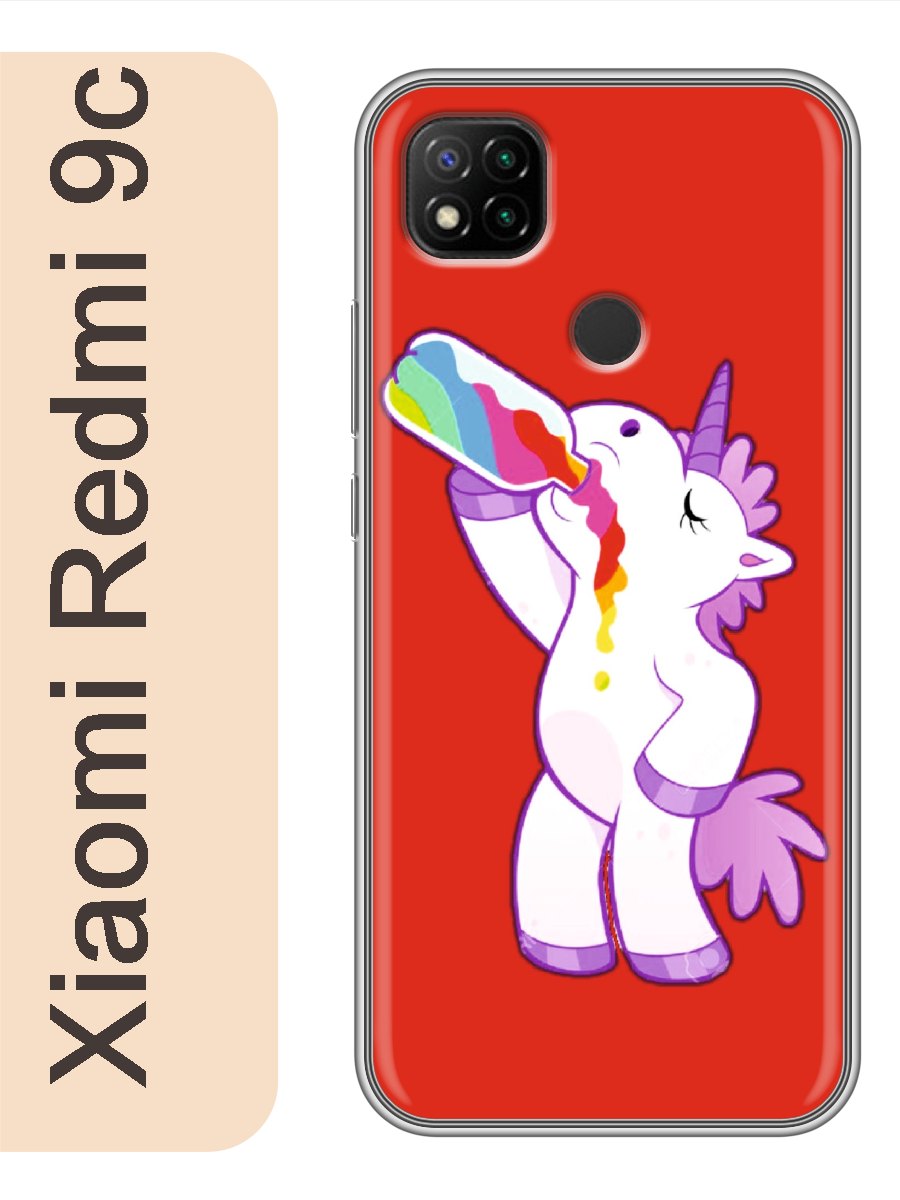 

Чехол на Xiaomi Redmi 9c единорог 494, Прозрачный, red9cerog