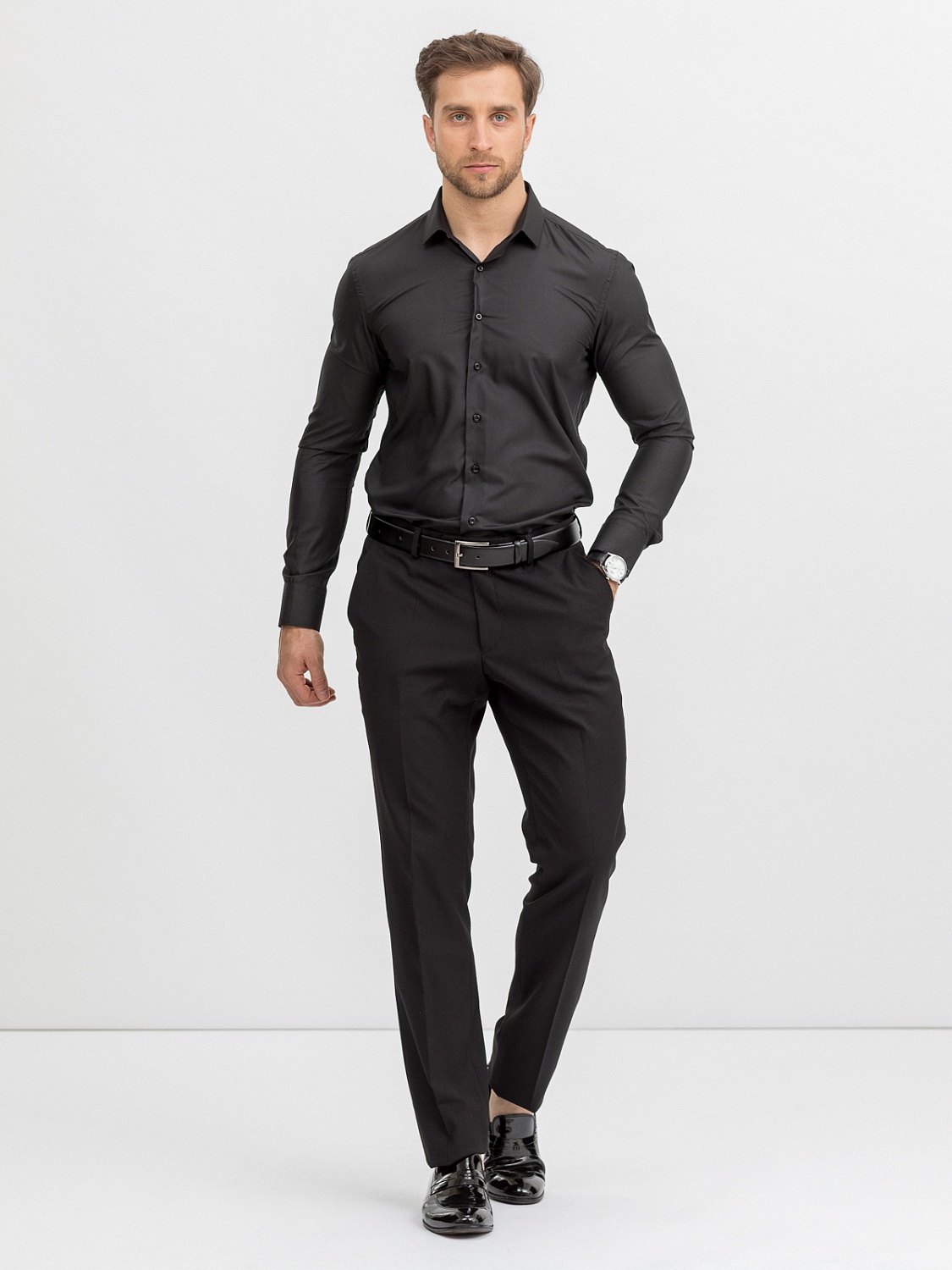 

Рубашка мужская Marc De Cler Mixers black черная XXL, Mixers black