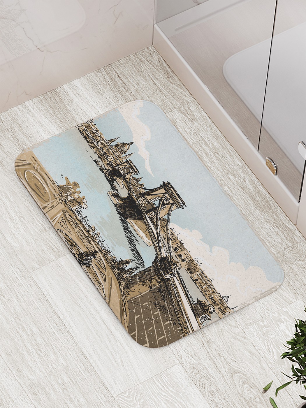 

bath_87569 Коврик противоскользящий для ванной, сауны, бассейна, 77х52 см