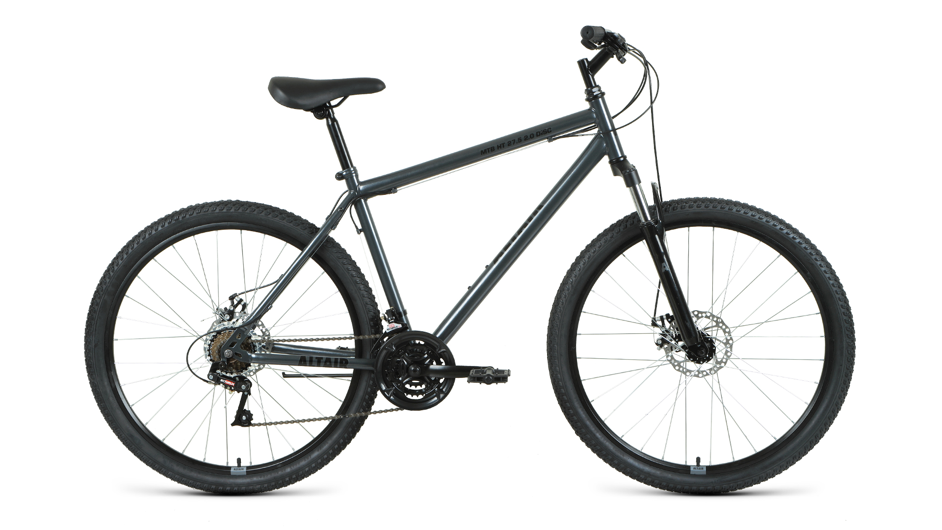 фото Altair велосипед mtb ht 27.5 2.0 disc, 2021, ростовка 19, серебристый, черный