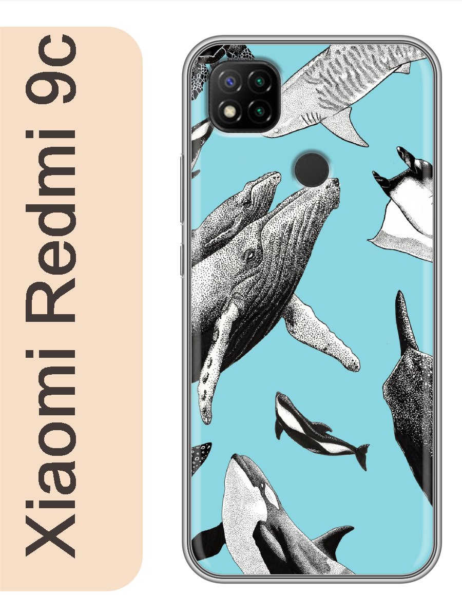 

Чехол на Xiaomi Redmi 9c кит касатка 439, Прозрачный, red9cfone