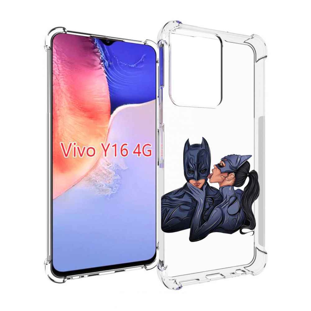 Чехол MyPads бетман-и-кошка для Vivo Y16 4G/ Vivo Y02S