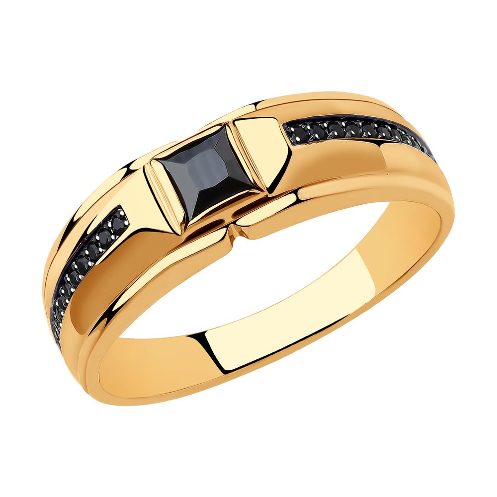 Кольцо из красного золота с фианитом р. 20 SOKOLOV 018408
