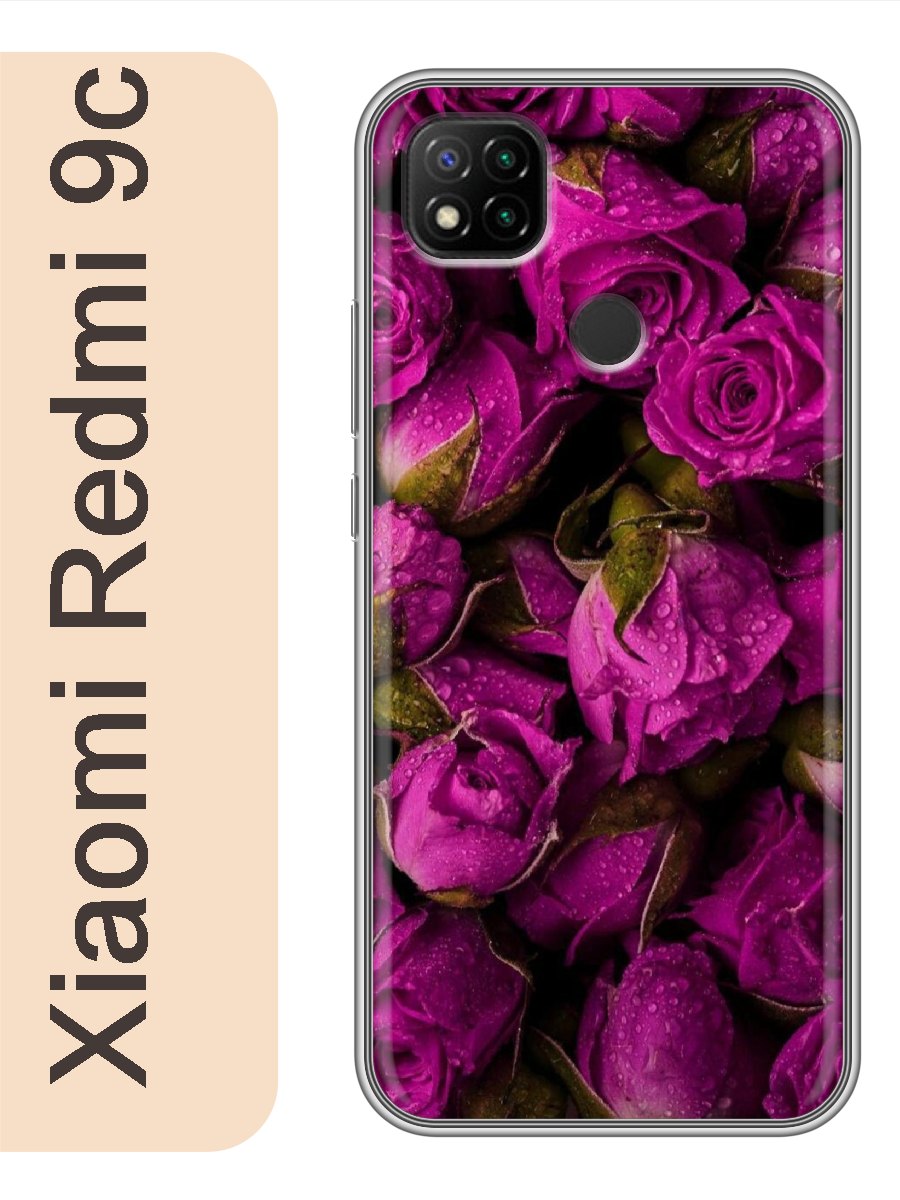 

Чехол на Xiaomi Redmi 9c розы 373, Прозрачный, red9cflws