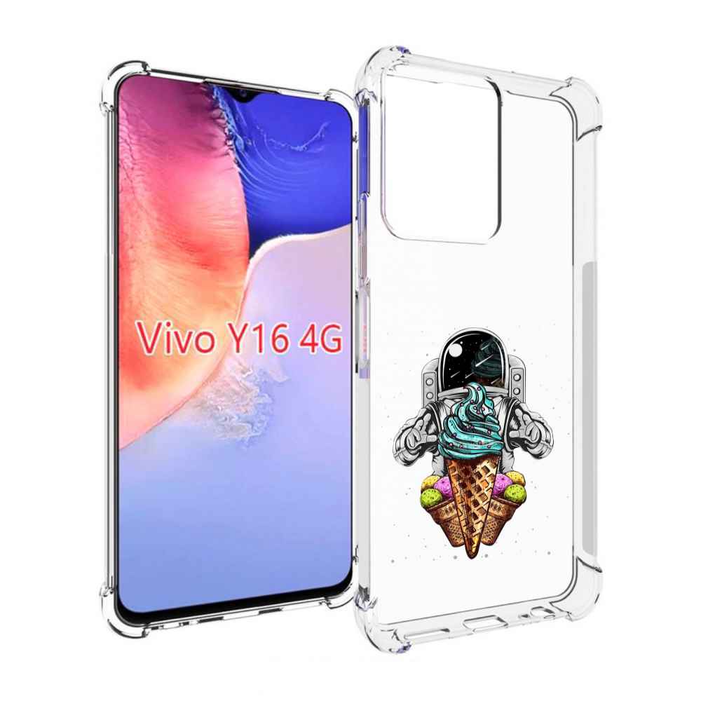 

Чехол MyPads астронавт-любит-мороженное для Vivo Y16 4G/ Vivo Y02S, Прозрачный, Tocco