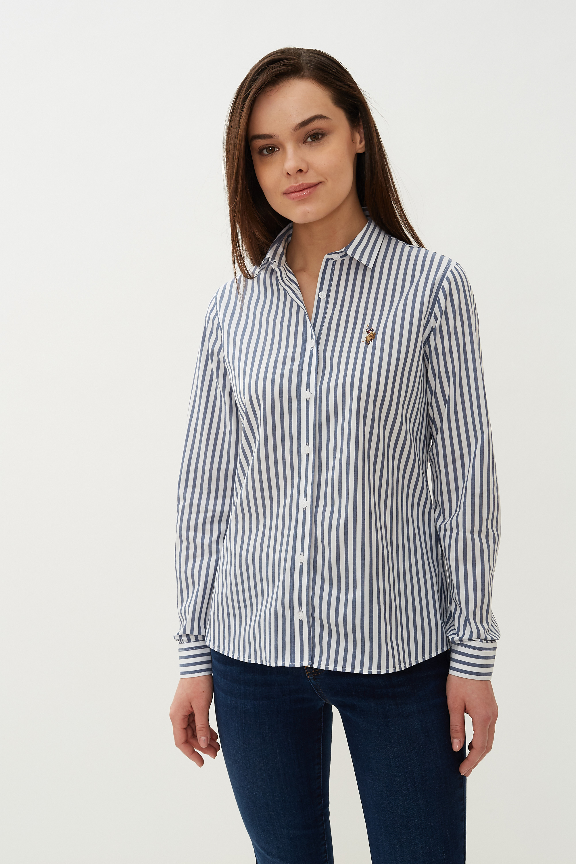 фото Рубашка женская u.s. polo assn. g082sz0040zenywomen020k синяя 42 ru