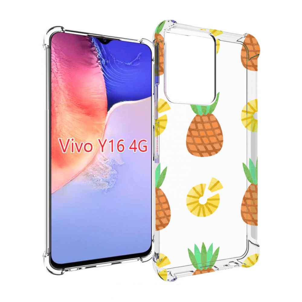 

Чехол MyPads ананасики для Vivo Y16 4G/ Vivo Y02S, Прозрачный, Tocco