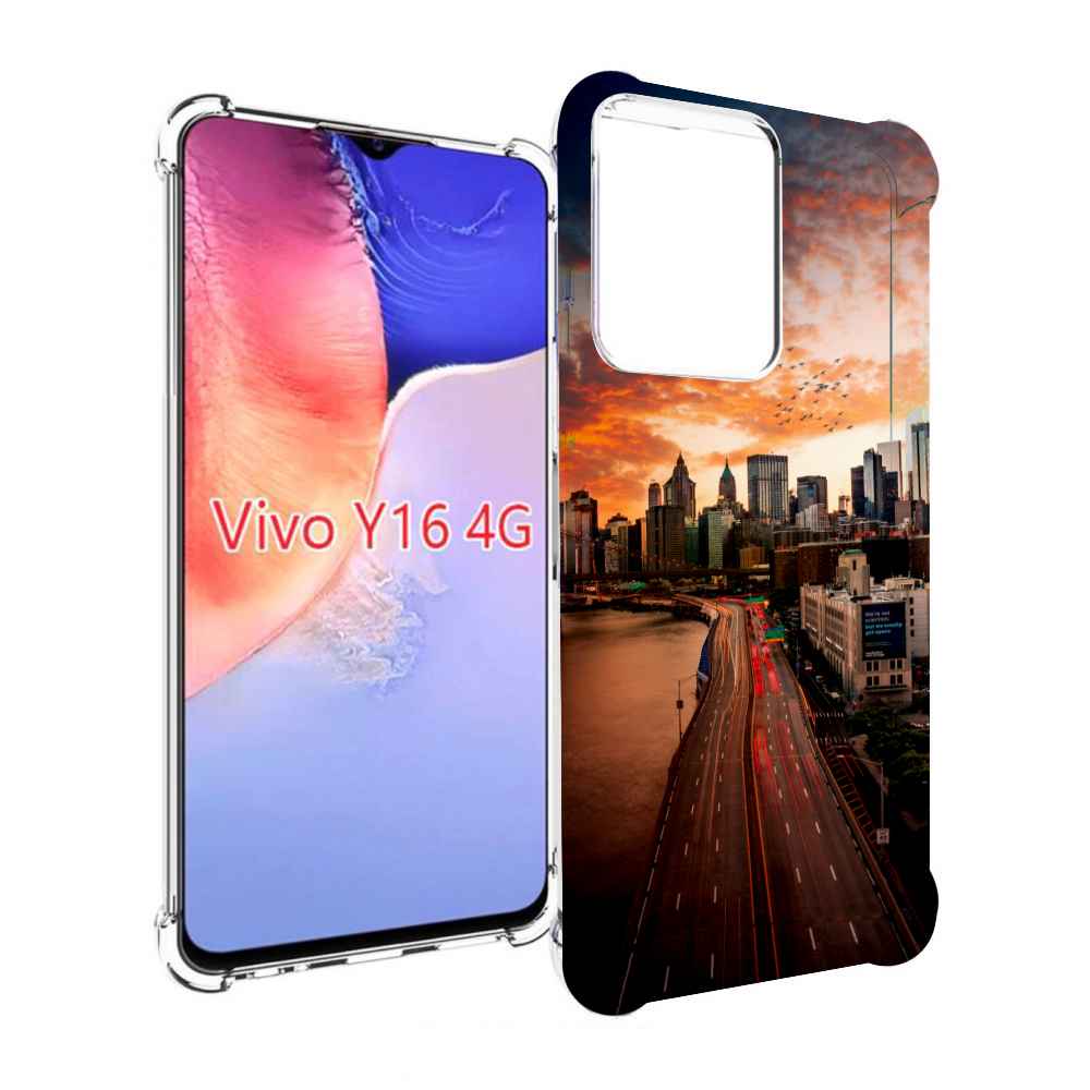 

Чехол MyPads американский город фото для Vivo Y16 4G/ Vivo Y02S, Прозрачный, Tocco