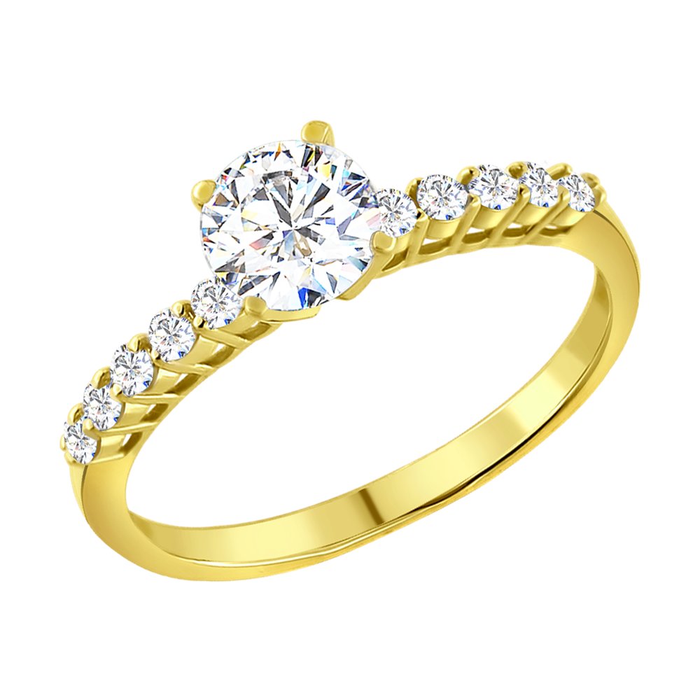 

Кольцо из желтого золота с фианитом р. 18 SOKOLOV 012953-2, 012953-2