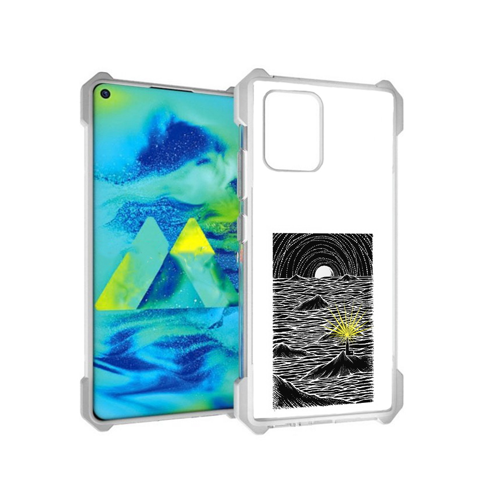 

Чехол MyPads Tocco для Samsung Galaxy S10 Lite маяк в черно белом море (PT143840.502.460), Прозрачный, Tocco