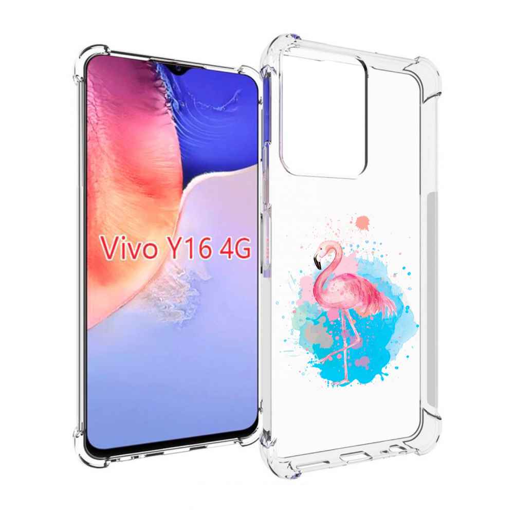 

Чехол MyPads акварельное-фламинго для Vivo Y16 4G/ Vivo Y02S, Прозрачный, Tocco