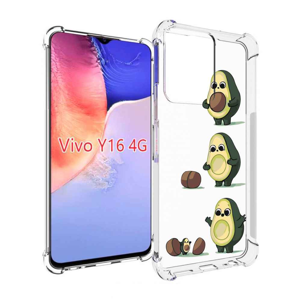 

Чехол MyPads авокадо-с-малышом для Vivo Y16 4G/ Vivo Y02S, Прозрачный, Tocco