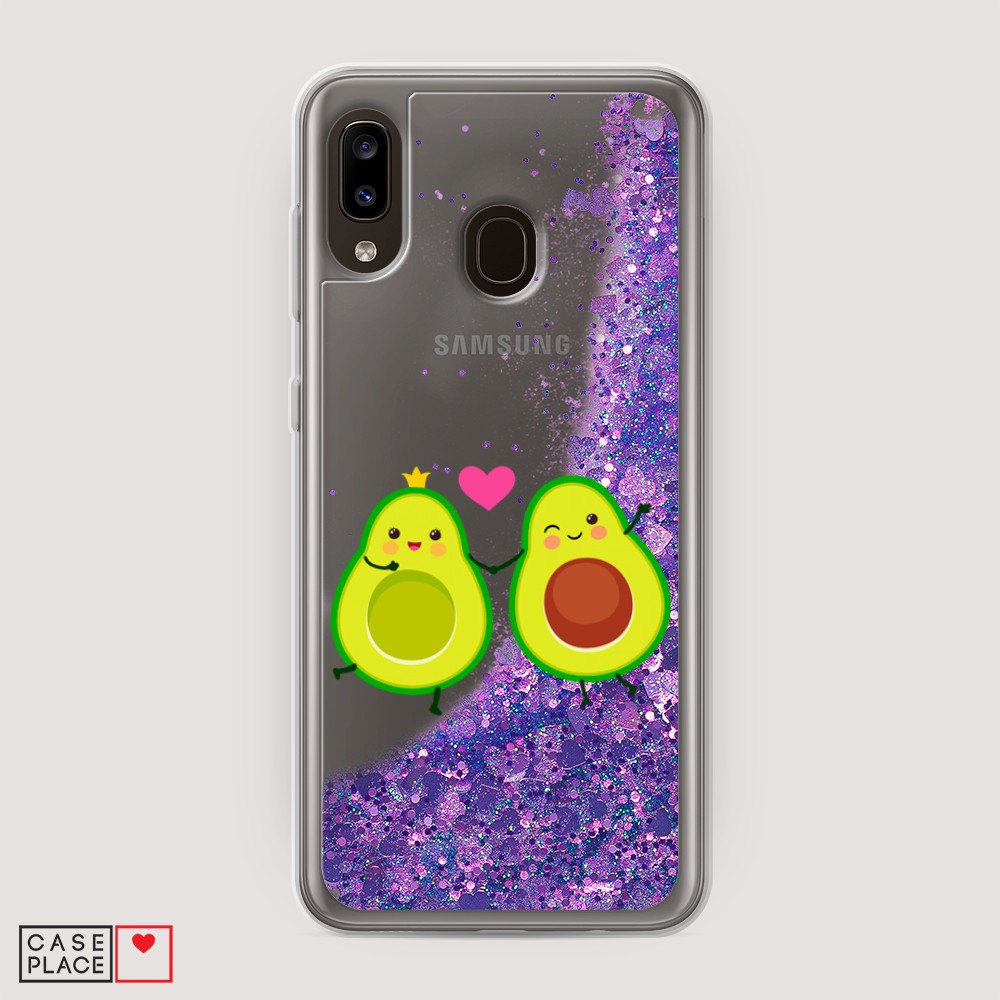 

Жидкий чехол с блестками "Авокадо любят" на Samsung Galaxy A30, 27592-1