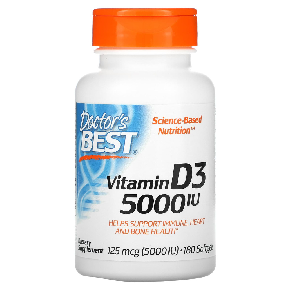 Витамин D3 Doctor's Best Vitamin D3 5000 IU 180 капсул