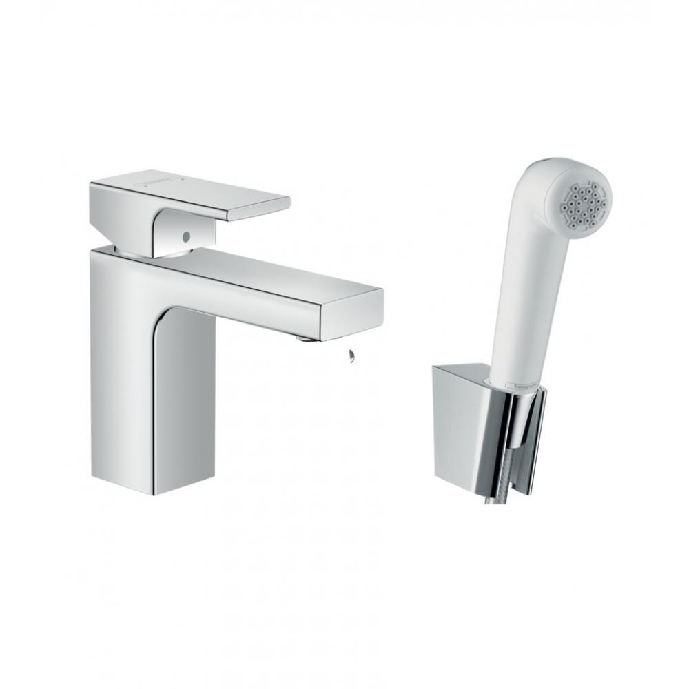 

Смеситель для раковины с гигиеническим душем и шлангом Hansgrohe Vernis хром 71216000, Серебристый