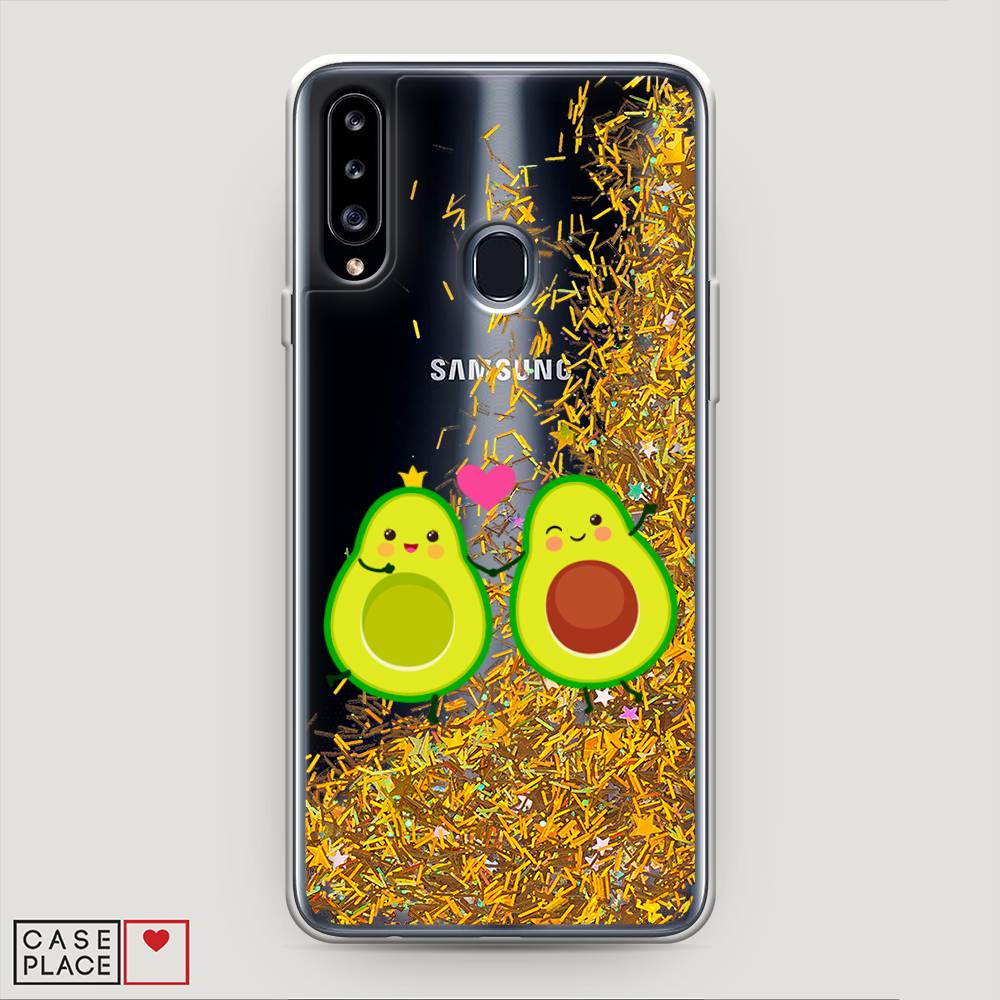 

Жидкий чехол с блестками "Авокадо любят" на Samsung Galaxy A20s, 2100890-1