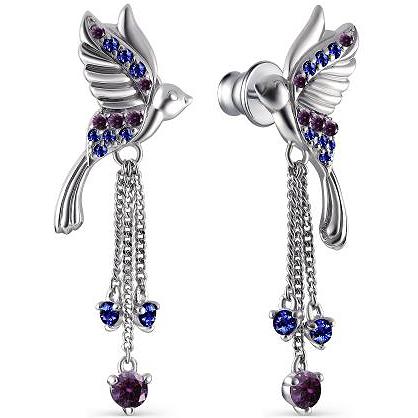 

Серьги женские из серебра АЛЬКОР 02-1993, фианит, 02-1993