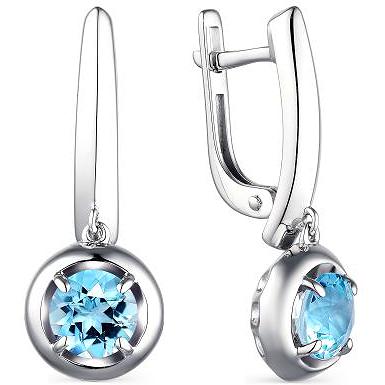 

Серьги женские из серебра АЛЬКОР 02-1931, топаз, 02-1931