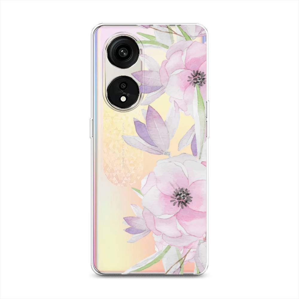 

Чехол Awog на Oppo Reno 8T 5G "Нежные анемоны", Розовый;черный;фиолетовый, 2513150-8
