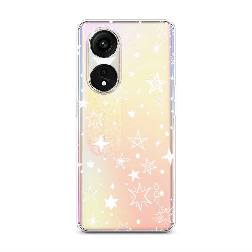

Чехол Awog на Oppo Reno 8T 5G "Звездочки графика белая", Прозрачный;белый, 2513150-7