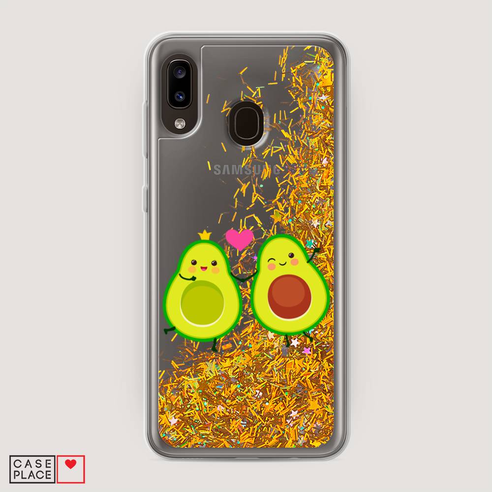 

Жидкий чехол с блестками "Авокадо любят" на Samsung Galaxy A20, 27690-1