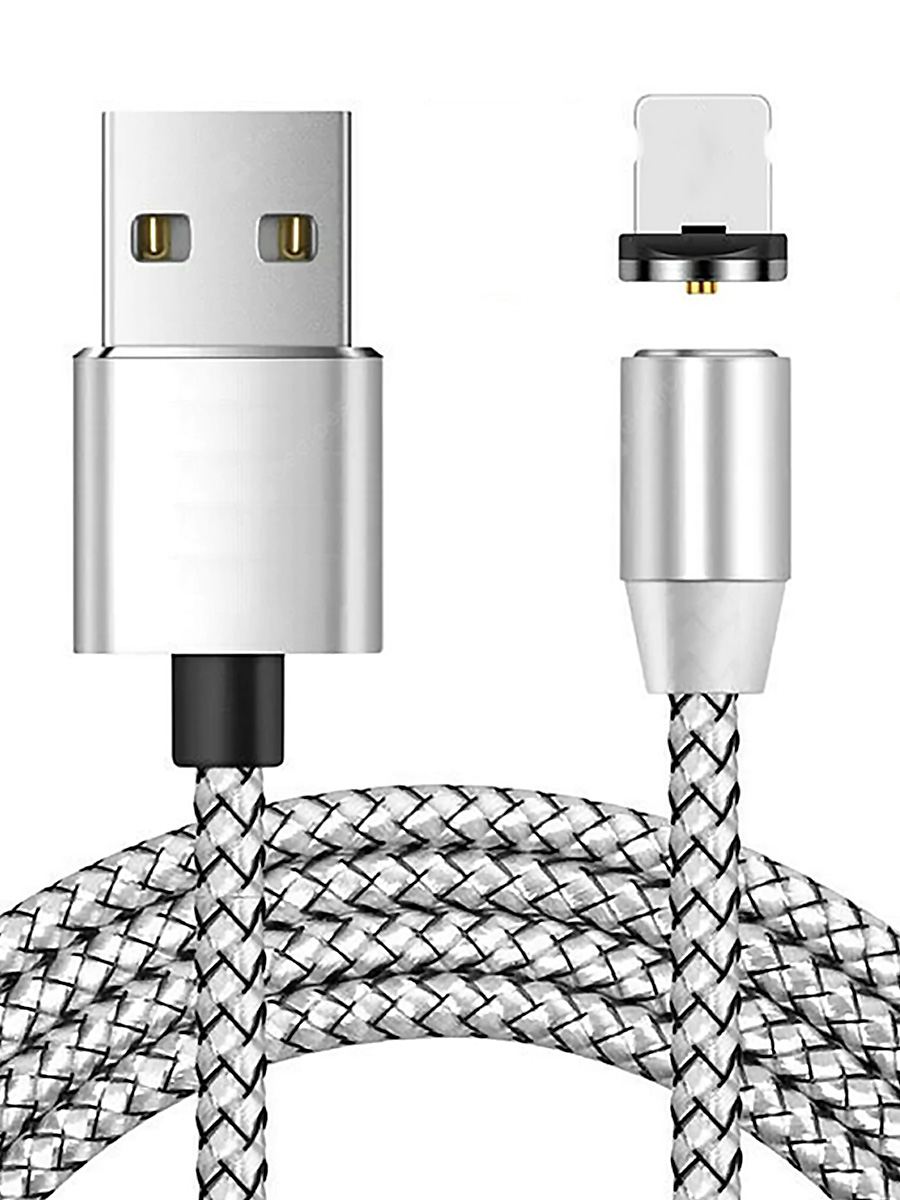 фото Кабель магнитный zibelino dc magnetic usb-usb lightning (silver)