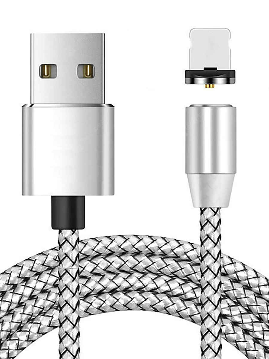 Кабель магнитный Zibelino USB-Lightning для Apple серебристый