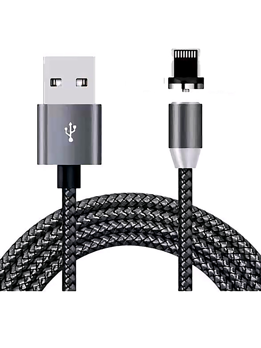 фото Кабель магнитный zibelino dc magnetic usb-usb lightning (carbon)