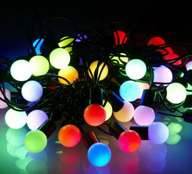 Световая гирлянда новогодняя QVATRA Шарики ballM60pcs RGB 10 м разноцветный/RGB