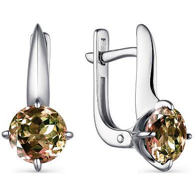 

Серьги женские из серебра АЛЬКОР 02-1862, султанит, 02-1862