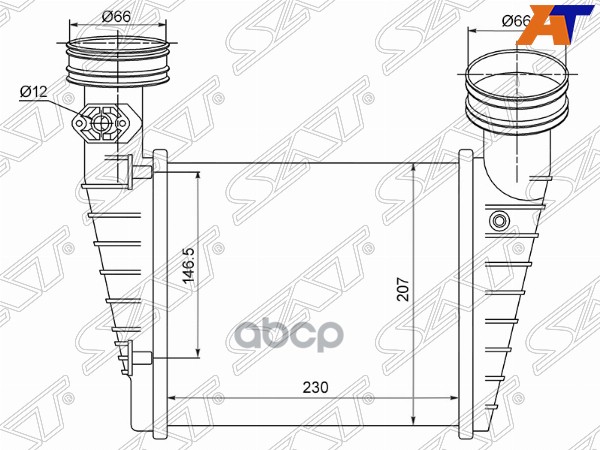 

SAT Радиатор интеркулера VW PASSAT B5 97-05/SKODA SUPERB 02-08 1.8T