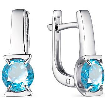 

Серьги женские из серебра АЛЬКОР 02-1831, топаз, 02-1831