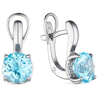 

Серьги женские из серебра АЛЬКОР 02-1876, фианит/топаз, 02-1876