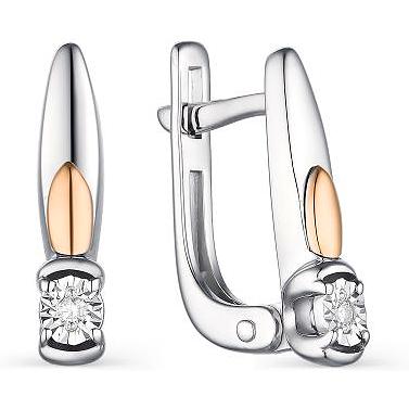 

Серьги женские из серебра АЛЬКОР 02-1863, бриллиант, 02-1863