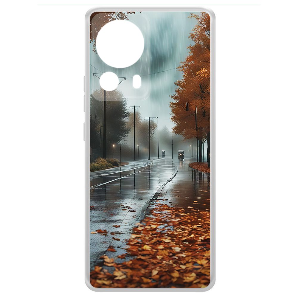 

Чехол-накладка Krutoff Clear Case Осенний дождь для Xiaomi 13 Lite, Прозрачный