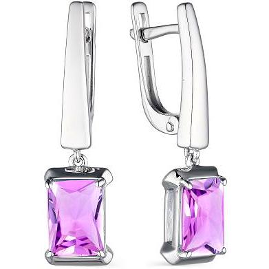 

Серьги женские из серебра АЛЬКОР 02-1929, аметист, 02-1929