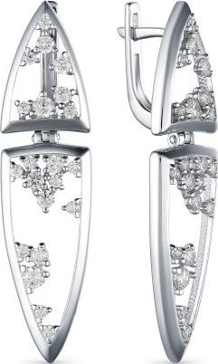 

Серьги женские из серебра АЛЬКОР 02-1703, фианит, 02-1703