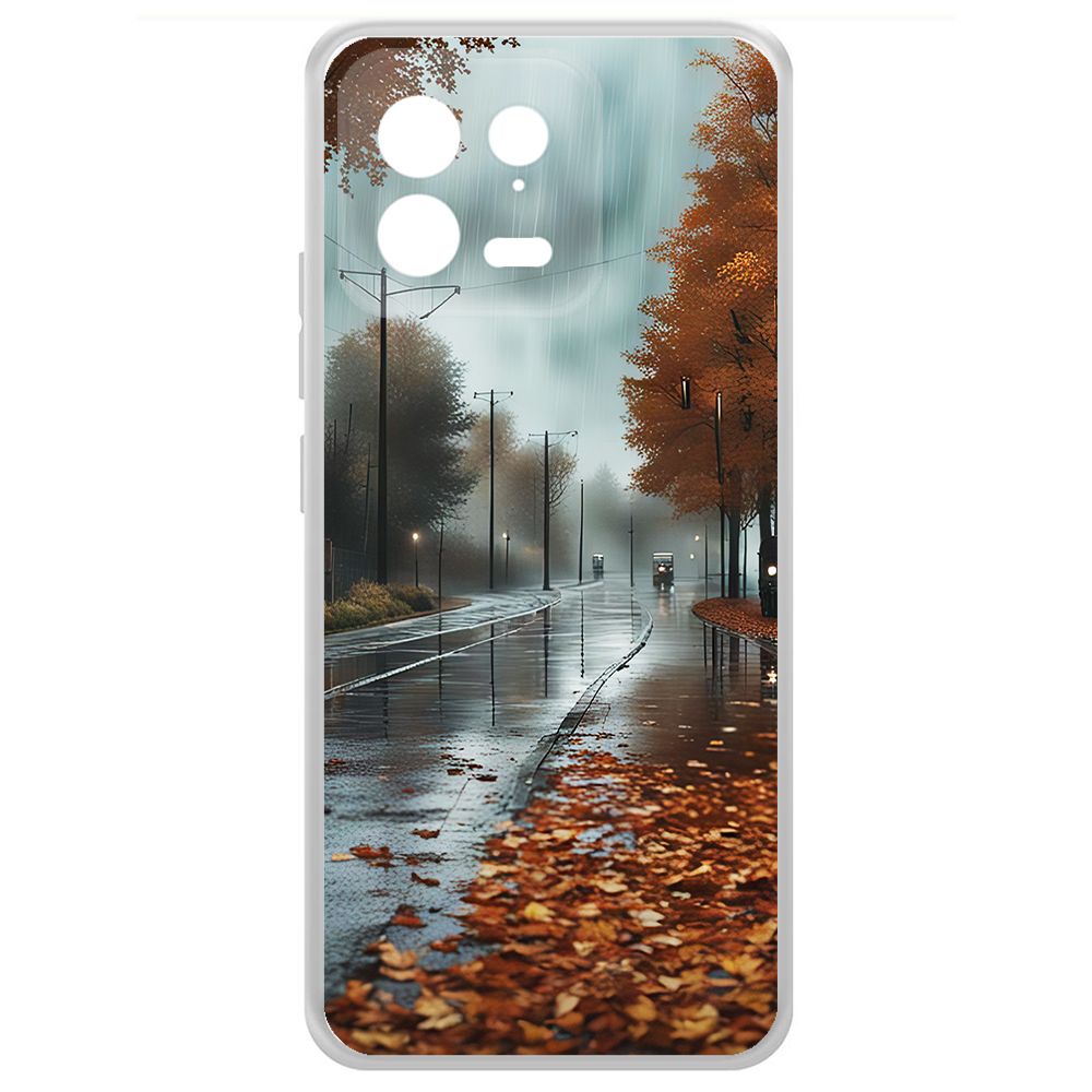 

Чехол-накладка Krutoff Clear Case Осенний дождь для Xiaomi 13, Прозрачный