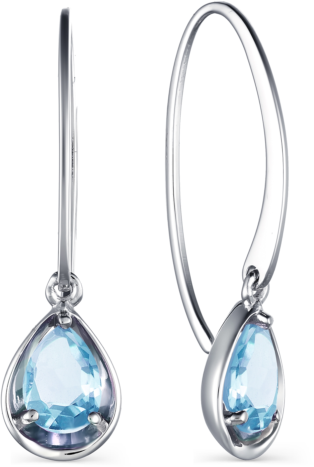 

Серьги женские из серебра АЛЬКОР 02-1697, топаз, 02-1697