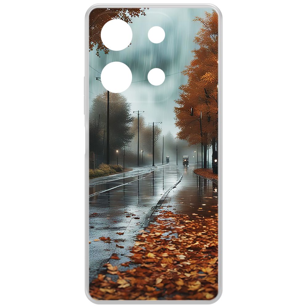 

Чехол-накладка Krutoff Clear Case Осенний дождь для Infinix Note 30, Прозрачный