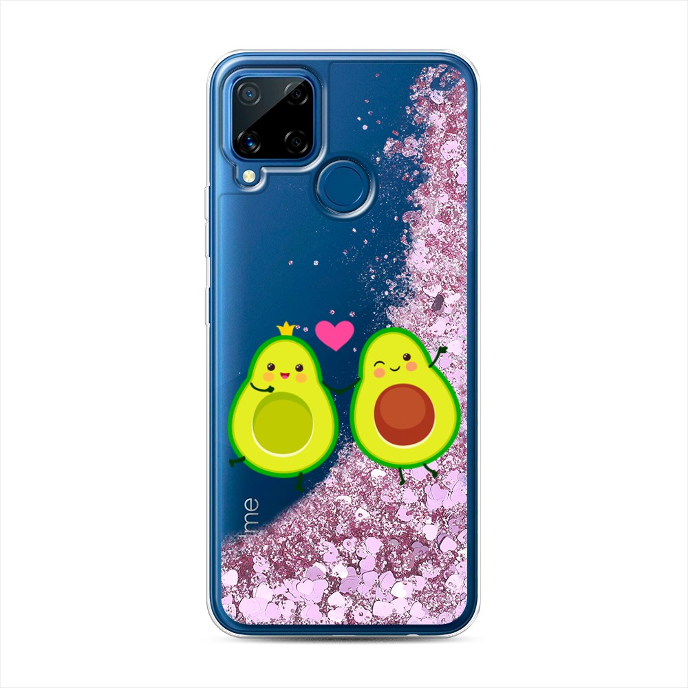 

Жидкий чехол с блестками "Авокадо любят" на Realme C15, 255094-1