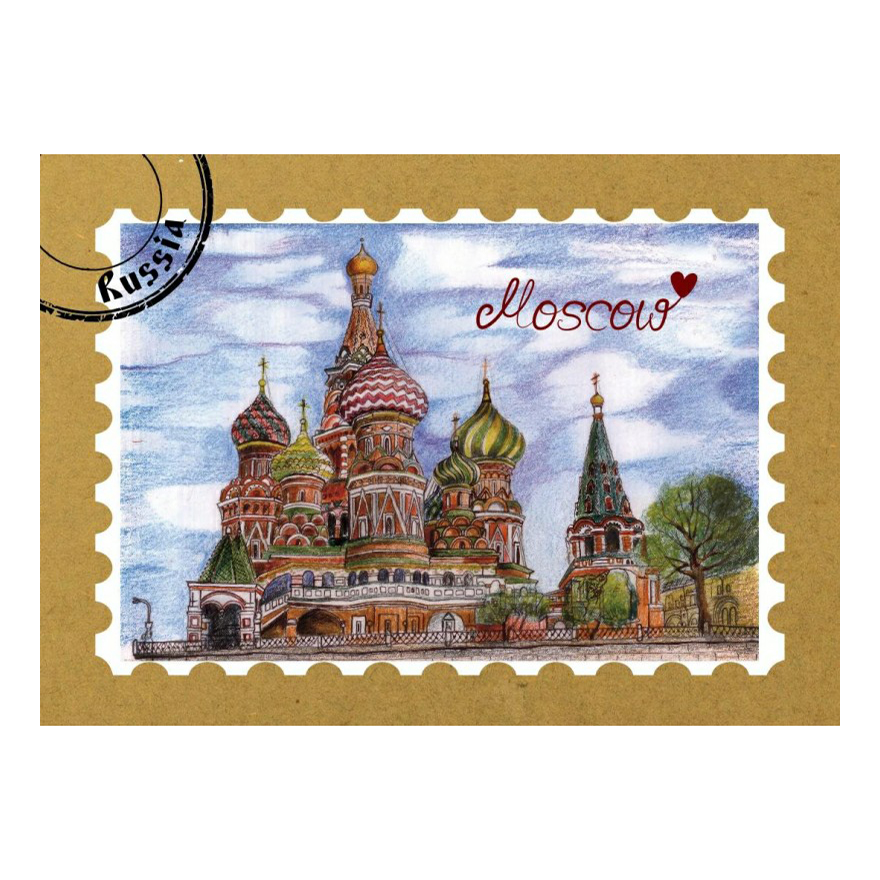 фото Декоративный магнит даринчи from russia with love москва в ассортименте 5,4x8,4 см