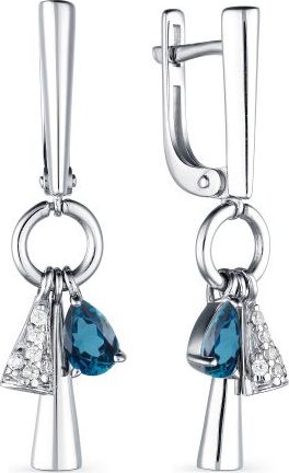 

Серьги женские из серебра АЛЬКОР 02-1738, сапфир/фианит, 02-1738