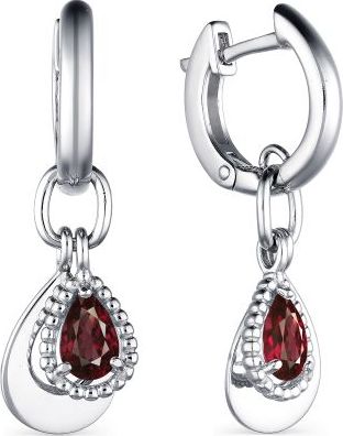 

Серьги женские из серебра АЛЬКОР 02-1732, гранат, 02-1732