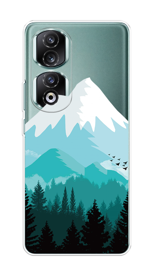 

Чехол на Honor 90 Pro "Синяя снежная гора", Белый;голубой;бирюзовый, 6121550-2
