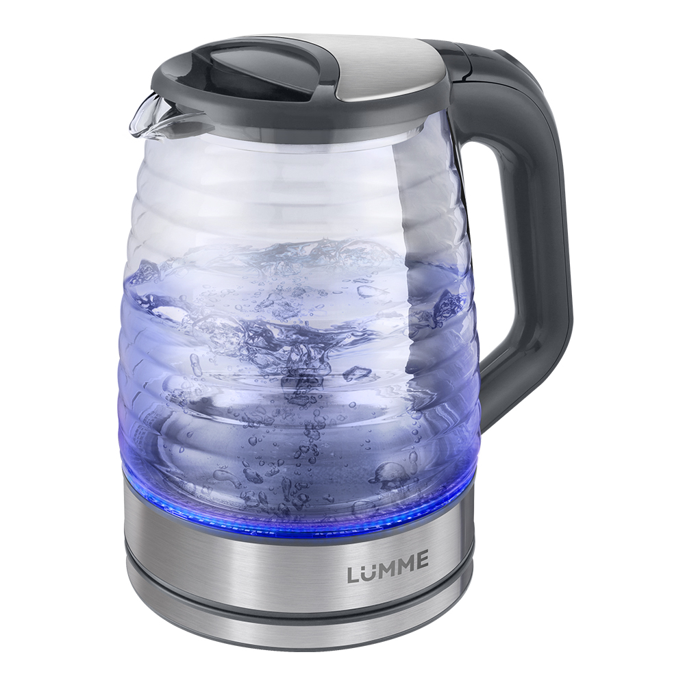 Чайник электрический LUMME LU-165 2 л серый, серебристый, прозрачный электрическая турка lumme lu 1631 белый серый