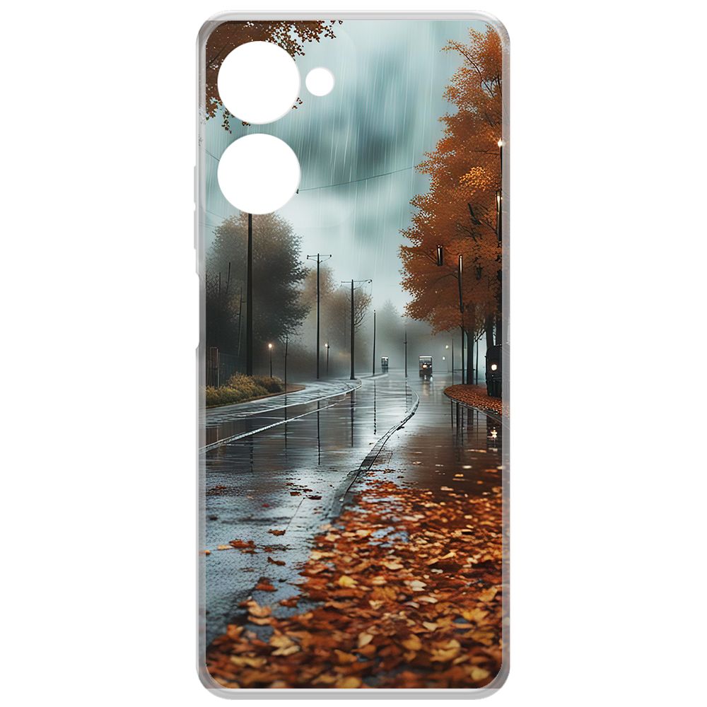 

Чехол-накладка Krutoff Clear Case Осенний дождь для Realme 10 Pro, Прозрачный