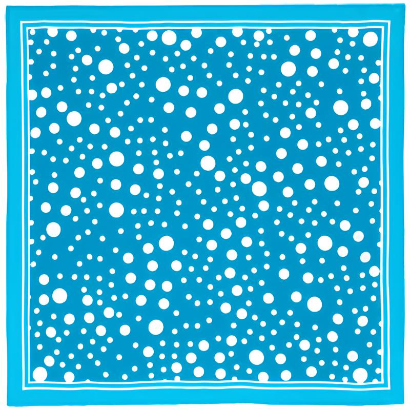 Платок женский Павловопосадский платок 1502 голубой/белый 65х65 см