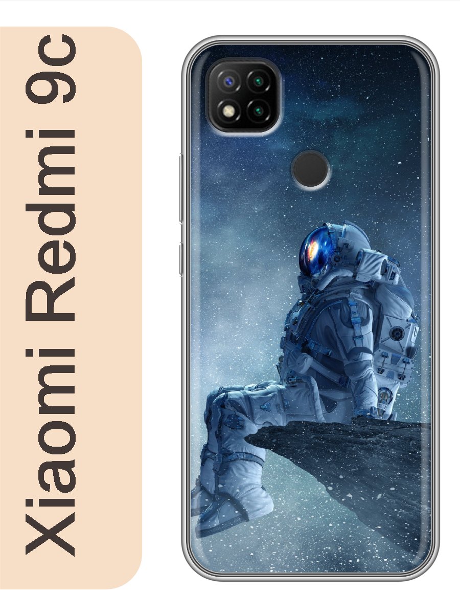 

Чехол на Xiaomi Redmi 9c космонавт 355, Прозрачный, red9crzne