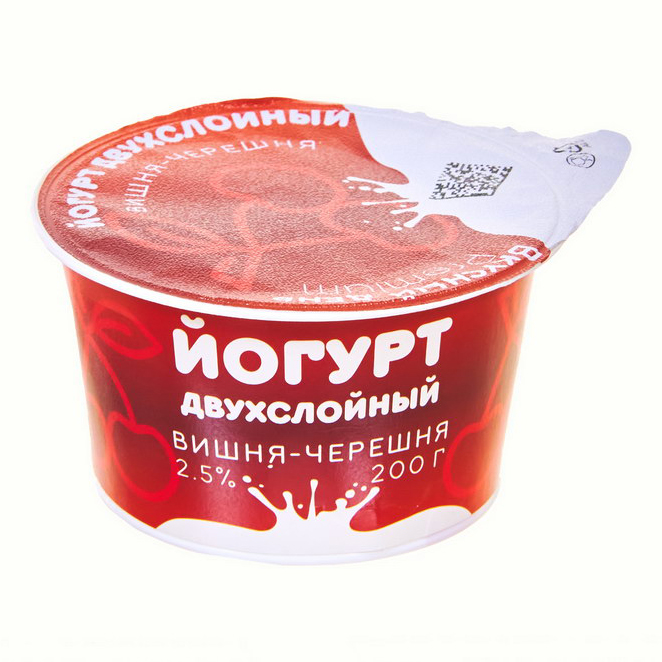 

Йогурт Вкусный День вишня-черешня 2,5% БЗМЖ 200 г
